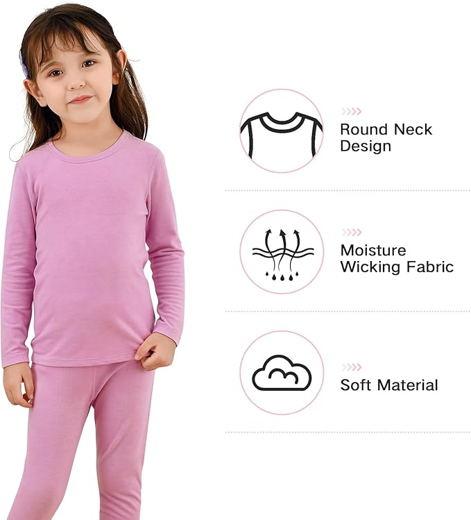 Thermal Underwear for Kids Toddler Winter Base Layer Long Johns Sets for Girls Boys