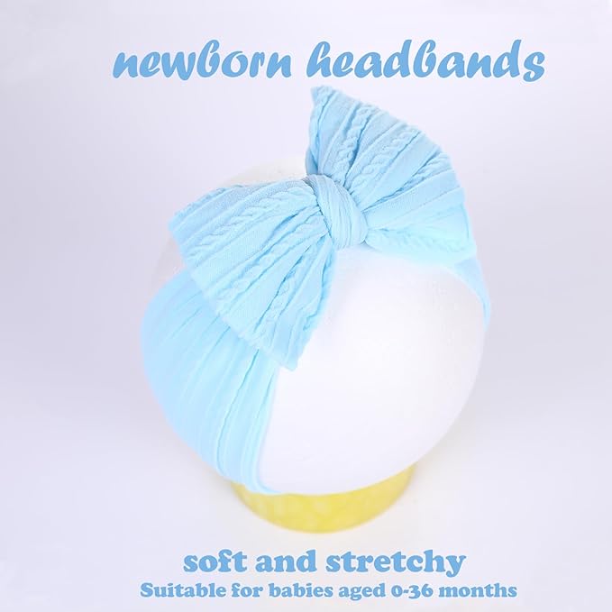 Baby Bows Headbands Soft Nylon Handmade Hair Accessories for Newborn Infant Toddler Kids (6 Mixed Purple, Large)