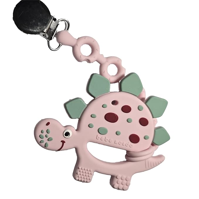 Bebe Mondo Dinosaur Baby Teething Toys 3–6 6–12 Months, Teethers for Babies 0–3–6–12 Months for Teething Relief, Baby Gift, Baby Teether Toys, Silicone Sensory Toys, Soft-Textured Infant Toys