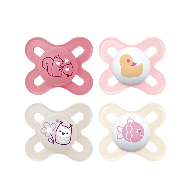 MAM Original Start Matte Baby Pacifiers 0-3 Months Newborns, BPA-Free Skin Soft Silicone Nipple, Developed with Medical Experts, Easy to Clean, 4 Count