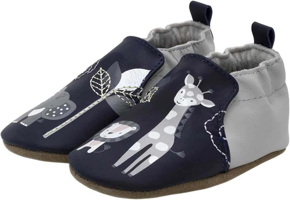 Robeez Baby Boys and Unisex Soft Soles Slip-Resistant Crib Shoes Slippers Moccasins for Infant and Toddler, 0-24 Months