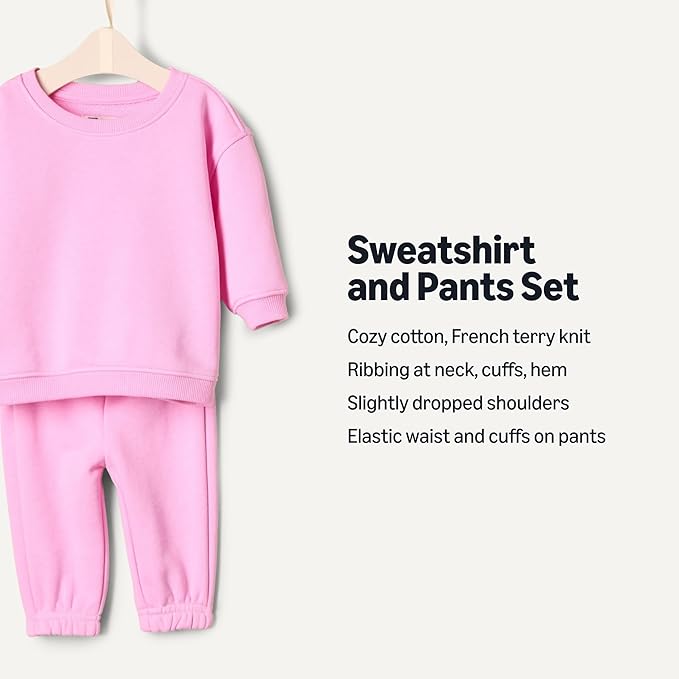 Amazon Essentials x Sofia Grainge Unisex Toddlers and Babies' Sweatshirt & Sweatpant Set