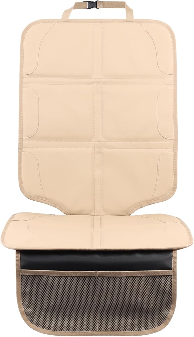 Car Seat Protector,Extra Thick Car Seat Covers Non-Slip Waterproof Mat Pad Leaving No Imprints Marks for Child Baby Pet Truck SUV Automobile (Beige-B)