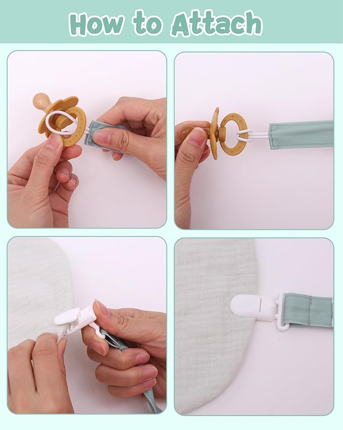 babygoal Baby Pacifier Clips 8 Pack, Pacifier Holder Clips Fits for Most Pacifier and Binkies-Neutral Color 8PS43