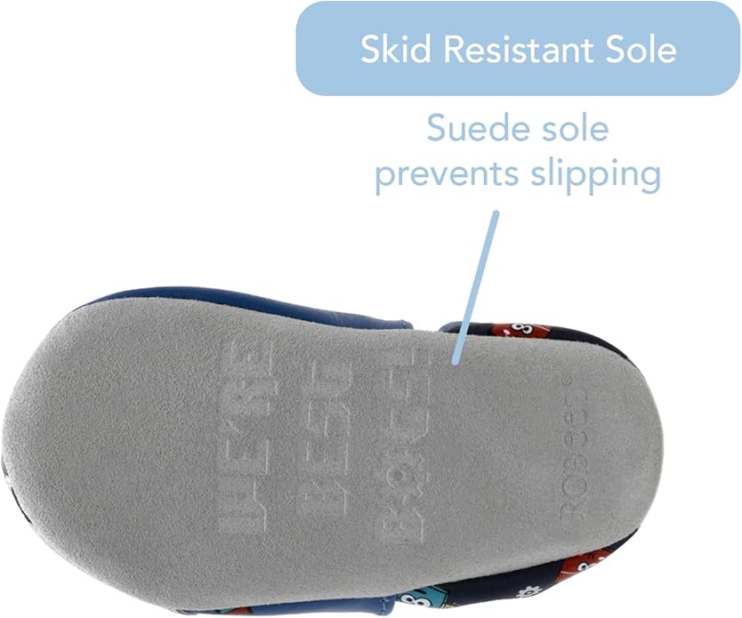 Robeez Baby Boys and Unisex Soft Soles Slip-Resistant Crib Shoes Slippers Moccasins for Infant and Toddler, 0-24 Months