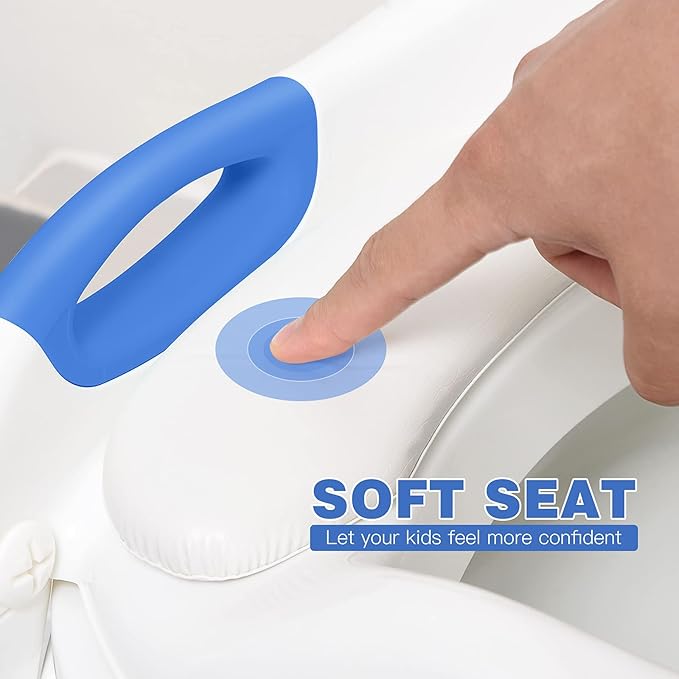 Potty Training Seat ，SKYROKU Potty Training Toilet with Step Stool Ladder, for Kids Boys Girls Toddlers - Comfortable Safe Potty Seat with Anti-Slip Pads Ladder (8838-DarkBlue)