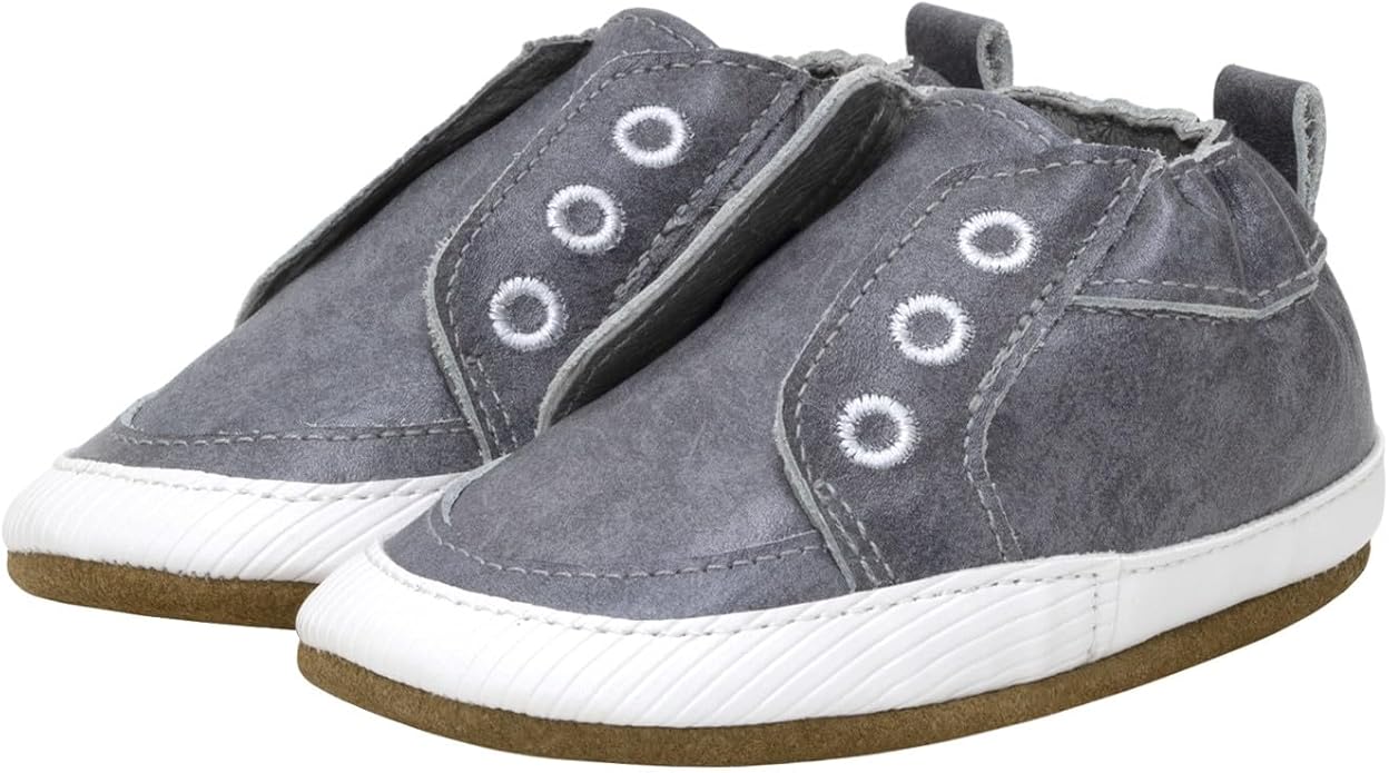 Robeez Baby Boys and Unisex Soft Soles Slip-Resistant Crib Shoes Slippers Moccasins for Infant and Toddler, 0-24 Months
