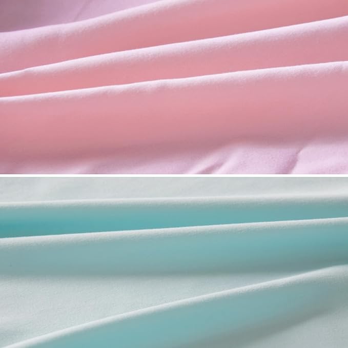 Biloban Pack and Play Sheets Fitted, 2 Pack Pack and Play Sheet Fits for Graco Pack n Play Mattress, Neutral Playard Sheets for Baby Boys and Girl, Pink & Aqua