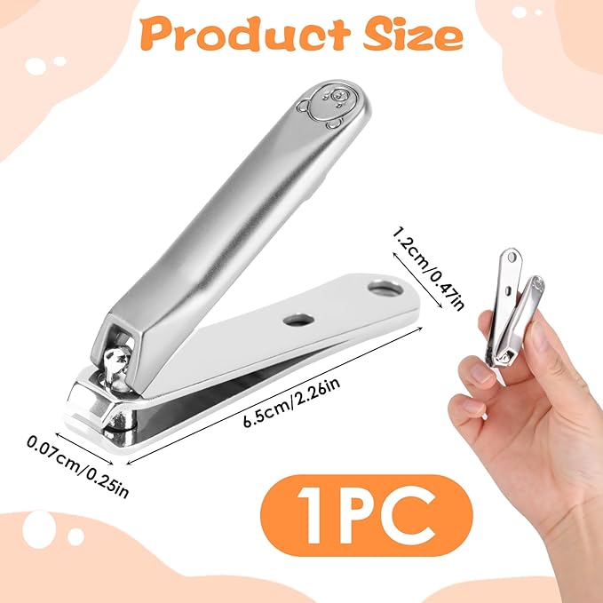 Kids Nail Clippers for Infants, Toddlers and Kids, Small Jaw Nail Trimmer, Precision Grooming Tool for Baby’s Tiny Fingernails and Toenails, Stainless Steel Clippers for Child Care (Silver)
