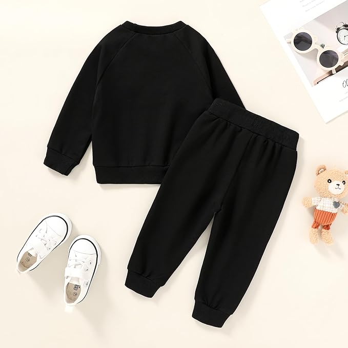 Fall Outfit for Toddler Boy Girl Long Sleeve Bear Sweatshirt Pant Sets Winter Pullover Clothes