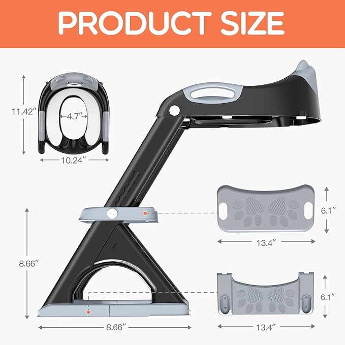 Potty Training Seat ，SKYROKU Potty Training Toilet with Step Stool Ladder, for Kids Boys Girls Toddlers - Comfortable Safe Potty Seat with Anti-Slip Pads Ladder (8898 Black)