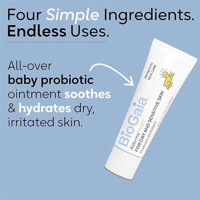BioGaia Baby Probiotic Ointment | Soothes & Hydrates Dry, Irritated & Sensitive Skin | Use It From Head to Toe | Formulated With Plant-Based Oils & Probiotics | Steroid Free & Microbiome-Friendly