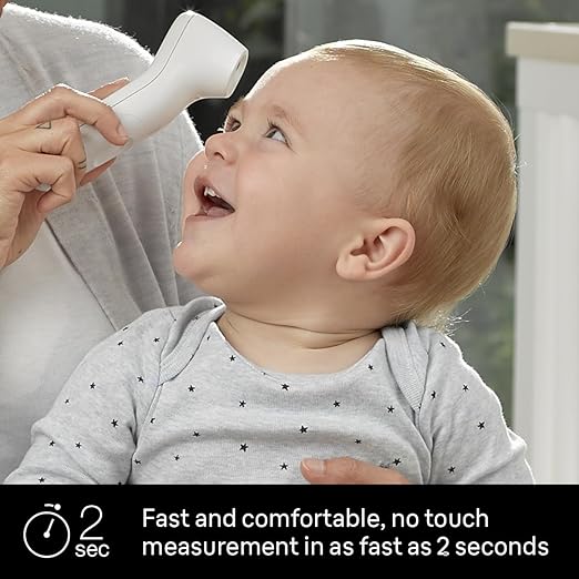 Braun No Touch 3-in-1 Thermometer for Adults, Kids & Babies, Measures Forehead, Liquid and Food Temps, Professional Accuracy & Color Coded Fever Guidance
