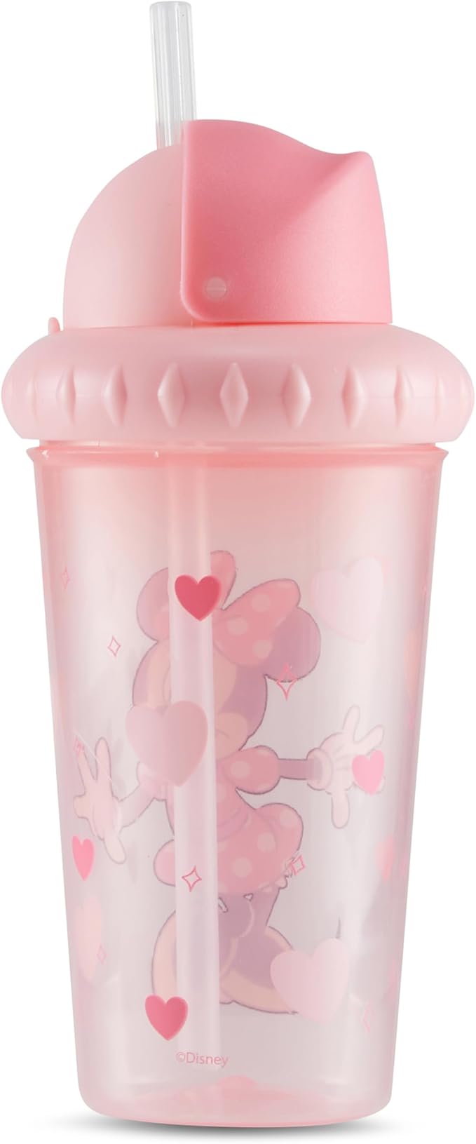 Disney Toddler Sippy Cups for Boys and Girls | 10 Ounce Sippy Cup Pack of Two with Straw and Lid | Durable Leak Proof Travel Water Bottle for Toddlers