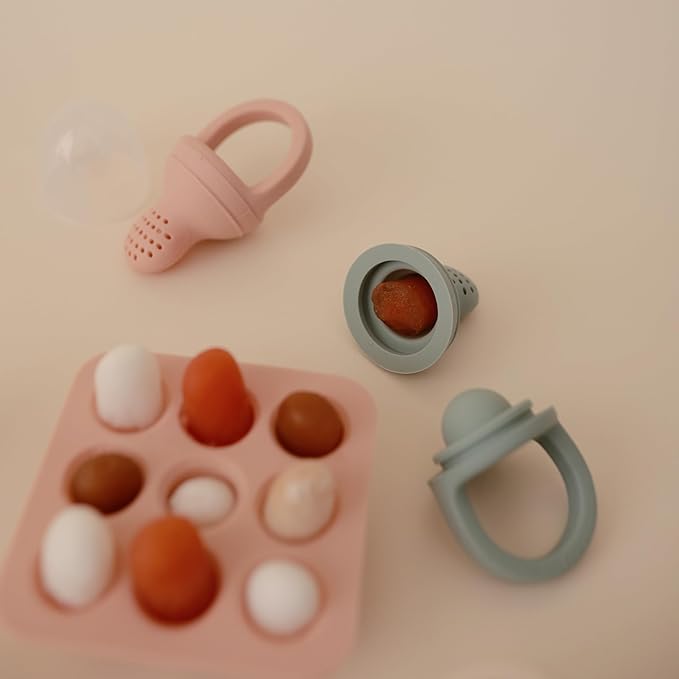 mushie Silicone Baby Fresh Fruit & Food Feeder Pacifier | 6 Months+ (Soft Lilac)
