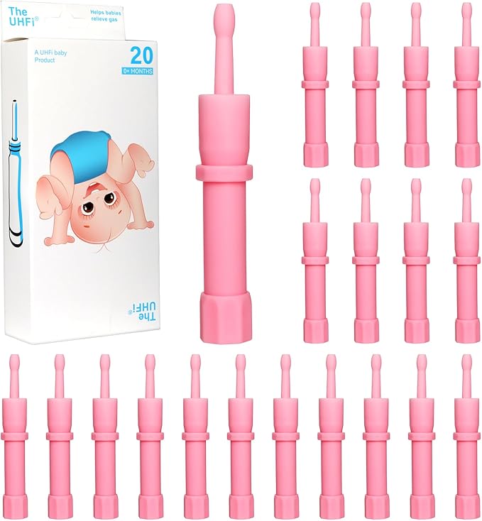 Gas and Colic Reliever for Babies, Baby Gas Colic Relief, Natural Solution for Baby Colic and Gas Relief, 100% Safe & Effective Instant Constipation Relief for Babies, 20 Count (Pink)
