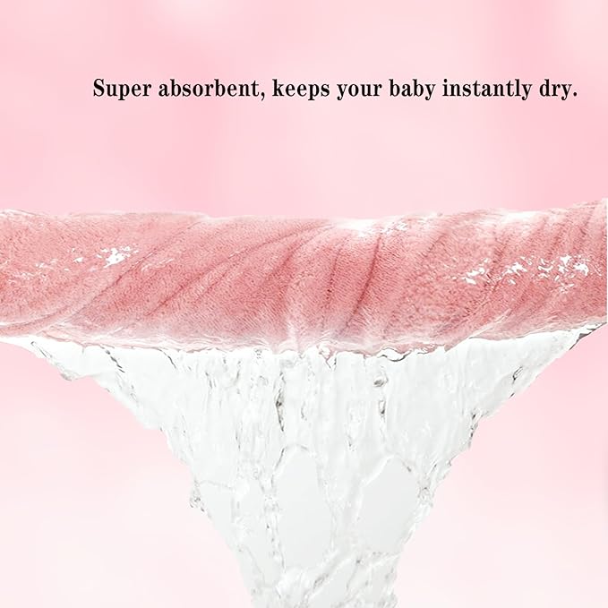 Toddler Bath Towel Baby Towels with Hood 27.5"X55" Ultra Absorbent Soft Bathrobe Blanket Kids Shower Towel for Girls and Boys(Pink Cat)