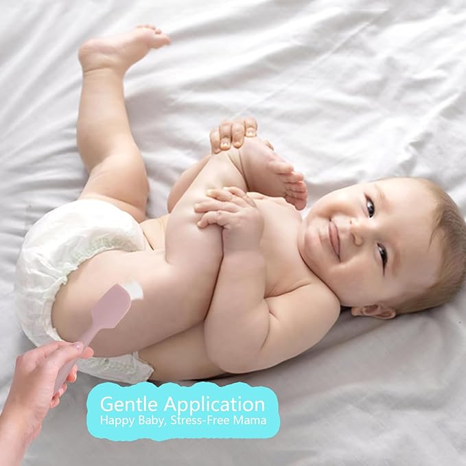 Baby Diaper Cream Spatula Applicator, 4 Pack Butt Spatula Diaper Rash Cream Applicator for Butt Paste Diaper Cream, Newborn Baby Essentials, 2 Large and 2 Mini Sizes (pink, khaki)