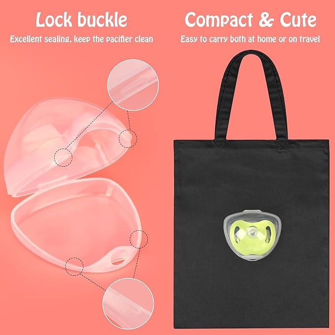 Accmor Pacifier Case, Pacifier Holder Case, Pacifier Container for Travel, BPA Free, Transparent, 3 Pack