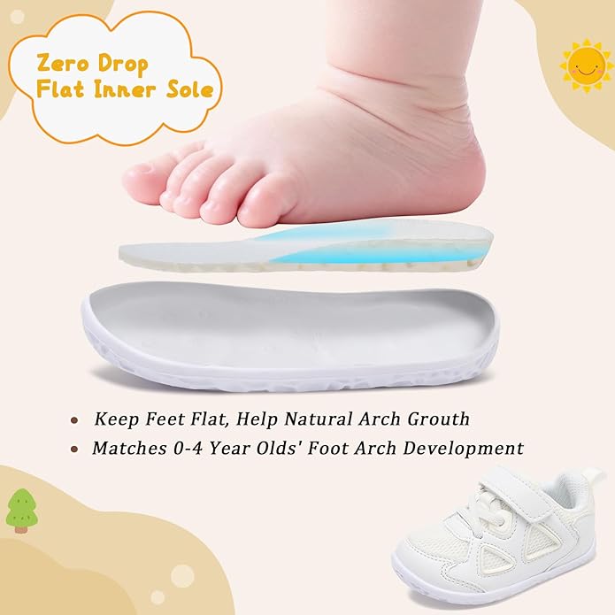 L-RUN Baby Shoes Boys Girls First Walkers Breathable Infant Sneakers Flexible Non-Slip Sole Walking Shoes for Toddlers