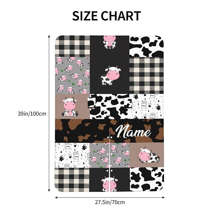 Personalized Cute Cow Baby Car Seat Canopy for Babies with Name, Custom Cow Stripes Car Seat Covers for Boys Girls, Opening Minky Nursing Breastfeeding Cover Infant Carseat Canopies for Newborn