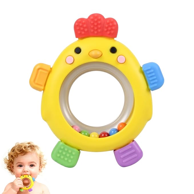 Baby Teething Toy Silicone Teething Toys Bath Toy for Babies 0-6 Months Chick Baby Chew for Sucking Needs