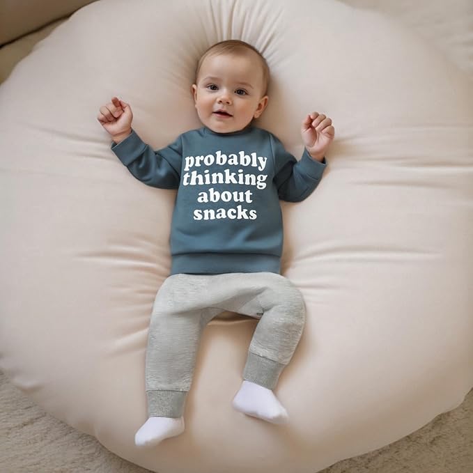 Infant Baby Boy Fall Clothes Set Funny Letter Sweatshirt Pant Outfit Toddler Winter Clothes 6 12 18 Months 2T 3T