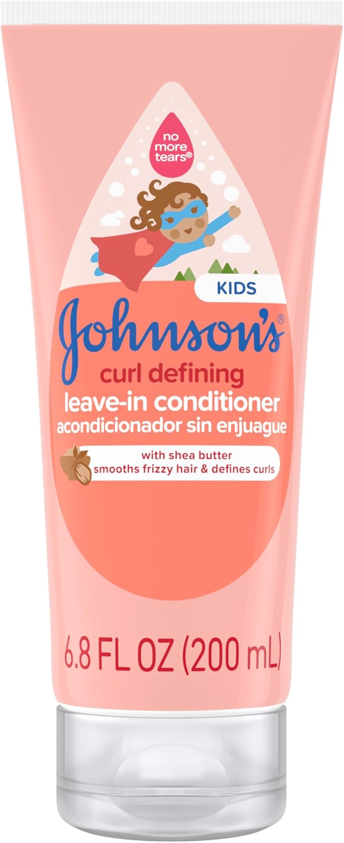 Johnson's Kids' Curl Defining Leave-In Conditioner with Shea Butter, Smooths Frizz & Defines Waves & Curls for 24 Hours, Hypoallergenic, 6.8 fl. oz