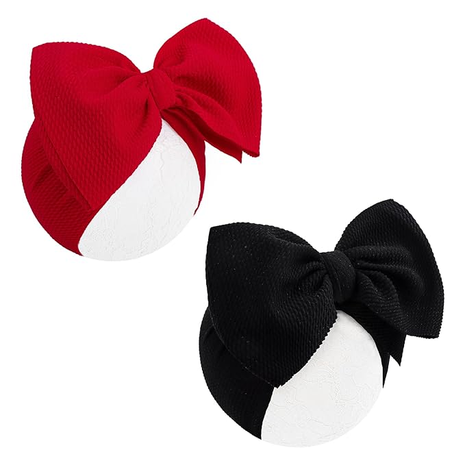 Super Durable Soft Knot Headbands with Hair Bows Infant Toddlers Kids Hair Accessories Red Black Headband for Newborn Baby Girls