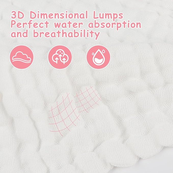AIDEA Baby Washcloths and Burp Cloths, Absorbent Cotton Muslin Baby Towels, Large Soft Breathable Newborn Essentials for Boys and Girls, Newborn Essentials, 10 Pack, 10"x10"