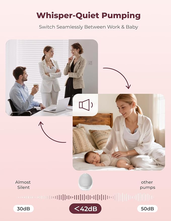 Momcozy Breast Pump Hands Free Upgraded Mobile Flow | M9, App Discreet Control with Personalized Multi-Modes & 15 Levels, Wearable Breast Pump 24mm, 2 Pack Gray