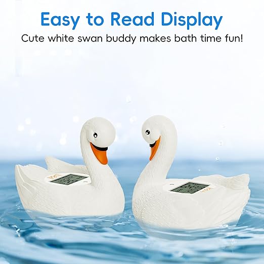 b&h Baby Bath Thermometer, Swan Digital Infant Bathtub Thermometer - Reliable Temperature Readings - Easy to Read Screen - Waterproof, Safe Floats in Water Toy, Newborn Must Haves