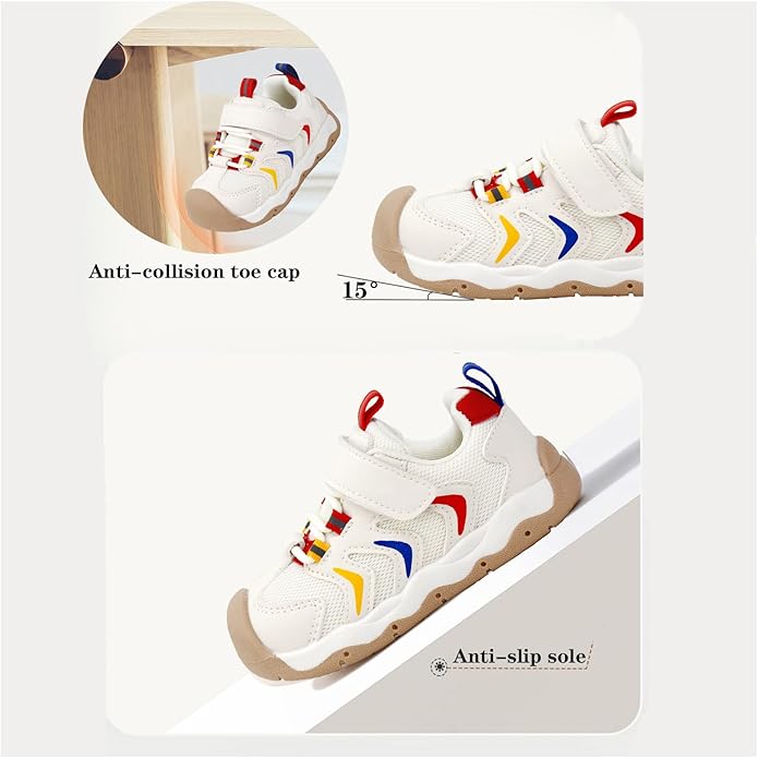 Baby Boy Girl First Walking Shoes Wide Toe Toddler Sneakers Breathable Non Slip Infant Barefoot Shoes 6 12 18 24 Months
