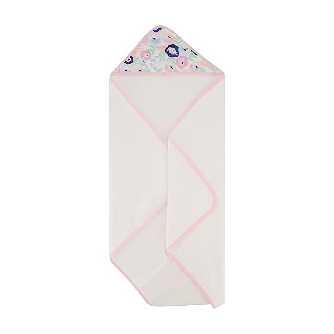 Cudlie Buttons & Stitches Baby Girl 6 Pack Rolled/Carded Hooded Towels in Blooms & Dots Print, GS71731