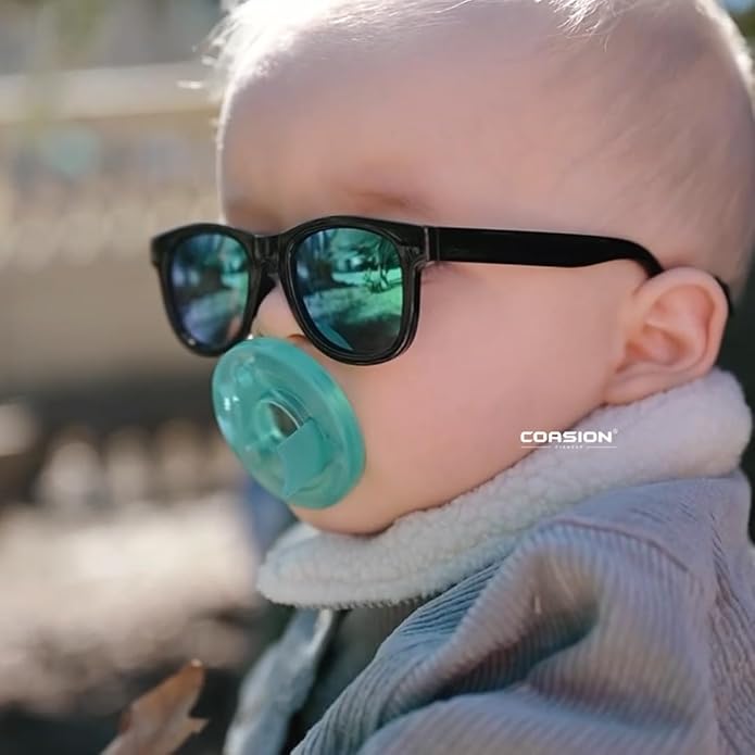 COASION Bendable Flexible Polarized Newborn Baby Sunglasses with Silicon Strap for Infant Boys Girls Age 0-12 Months CA9042