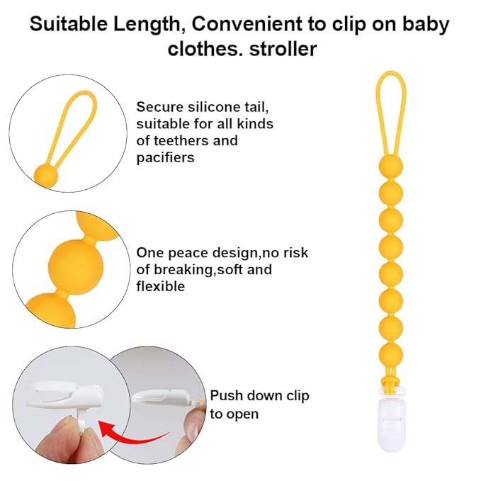 Baby Food Grade Silicone Carrier Vehicle Teether Toy with Pacifier Clip Holder,Teething Toys Gift Set for 3 Months+ Boys and Girls,Freezer Safe,BPA Free. (Dump Truck)
