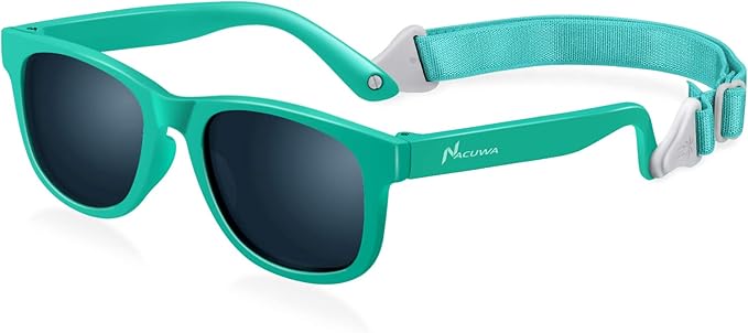Baby Sunglasses - 100% UV Proof Sunglasses for Baby, Toddler, Kids - Ages 0-2 Years - Case and Pouch included