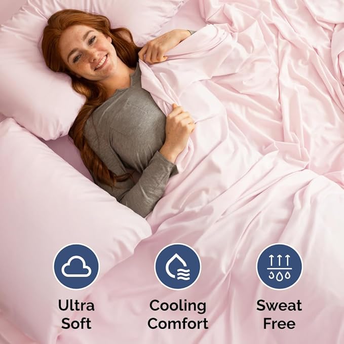 RV Short Queen Sheet Set 60 X 75 - 4 Piece RV Short Queen Bed Sheets - Soft, Breathable & Cooling - Designed for Bunks, Trailers & Campers - Fits 8” to 12" Mattress - Luxury Bedding - Lavender Pink