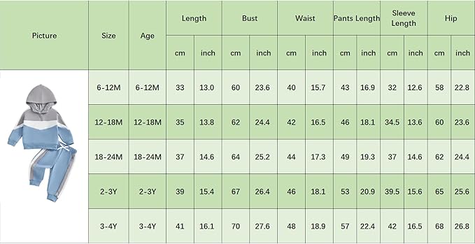 Toddler Baby Boy Hoodies Fall Clothes Waffle Contrast Color Sweatshirt Pant Set Infant Clothes 6 12 18 Months 2T 3T