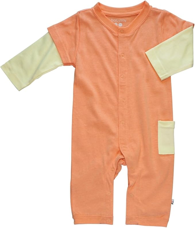 Babysoy Long Sleeve Baseball Style One Piece Coverall Romper