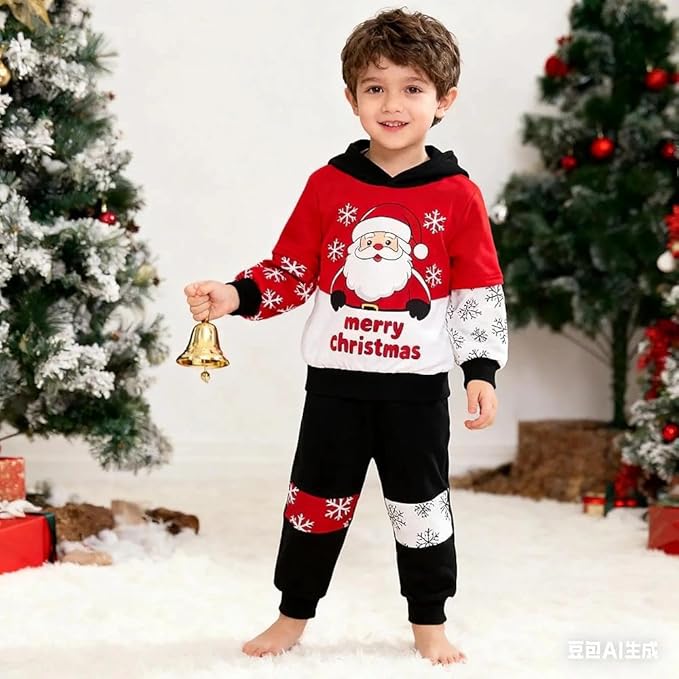 2-6T Toddler Baby Boy Clothes Color Blocking Hoodies + Pants Fall Winter Outfits