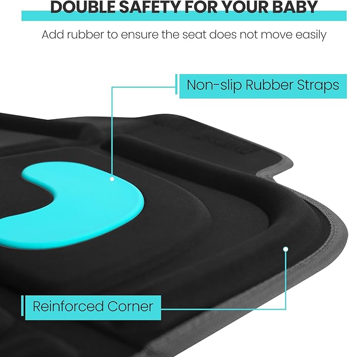 HEYTRIP Car Seat Protector, Rear-Facing/Forward-Facing, for 0~12 Years Old Children, Waterproof, Easy Cleanup, Non-Slip, Fit Most Car Seats(Black Blue)
