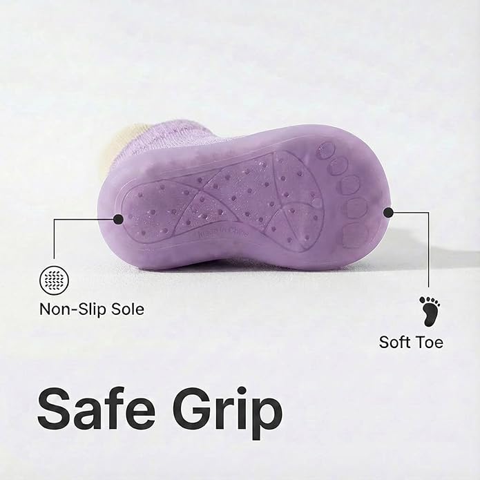 Baby Sock Shoes Toddler Walking Shoes Infant Non-Slip Slippers with Soft Rubber Sole Baby Boys Girls Sneakers