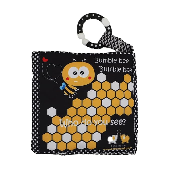 Touch and Feel Cloth Crinkle Books for Babies Infant, Baby Books Toys 0-3-6-12 Months, Christmas Shower Baby Gifts, High Contrast Toy,Teething Teethers, Tummy Time Mirror Toys for Boys and Girls-Owl