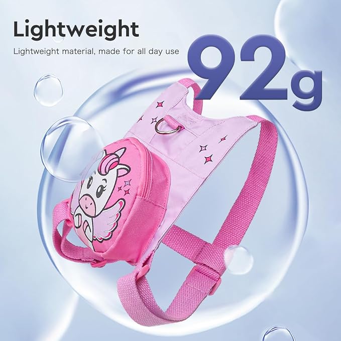 Unicorn Toddler Harness with Leash – Walking Leash for Toddlers | Cute & Secure Safety Harness for Walking Outdoors (Pink)
