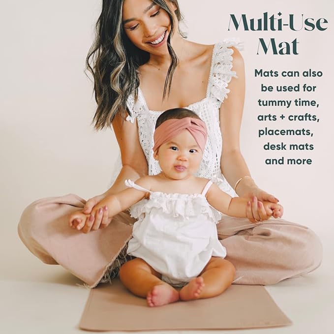 Ava + Oliver Vegan Leather Baby Changing Mat (16 X 30 in) - Multipurpose Wipeable and Portable Diaper Changing Pad - Foldable for Travel (Pink Sand)