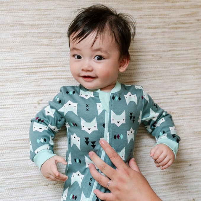 zippyjamz – Zipper Organic Sleeper Footed Onesies Sleeper Baby Pajamas with Inseam Zipper