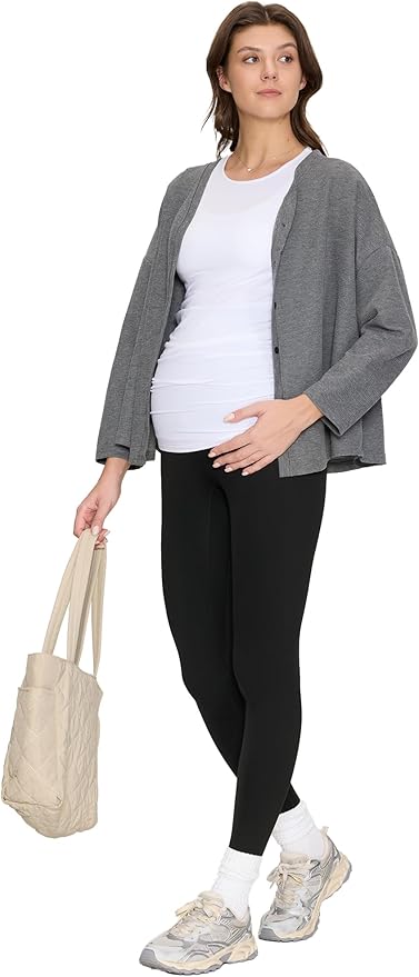 Maternity Leggings Over The Belly - Pregnancy Yoga Pants Soft Workout Leggings