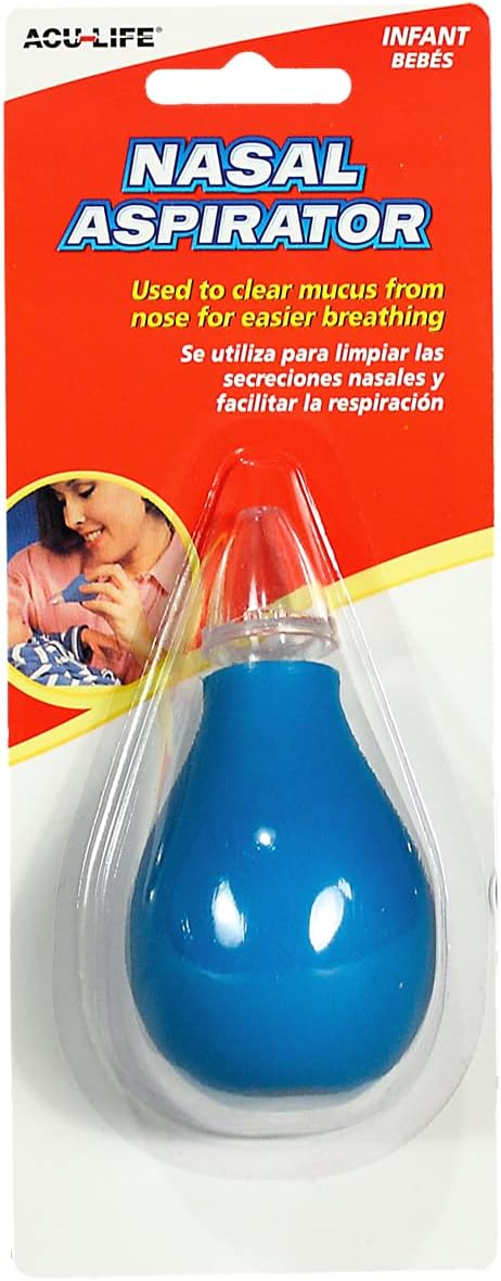 Acu-Life Nasal Aspirator, Sinus Relief, Perfect for Baby, Clears Airways for Breathing, Easy to Use Design, Reusable (Pack of 2)