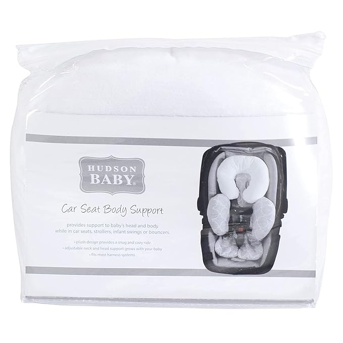 Hudson Baby Unisex Baby Car Seat Body Support Insert, Gray Trellis, One Size